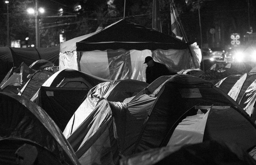 Encampment in Chisinau, Moldova. Photo by Kiritan Flux
