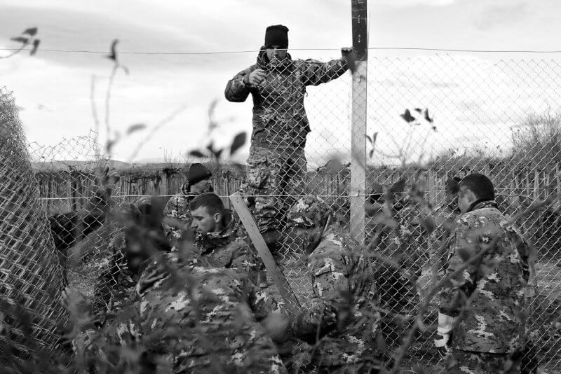 Macedonian army on Greek-Macedonian border
