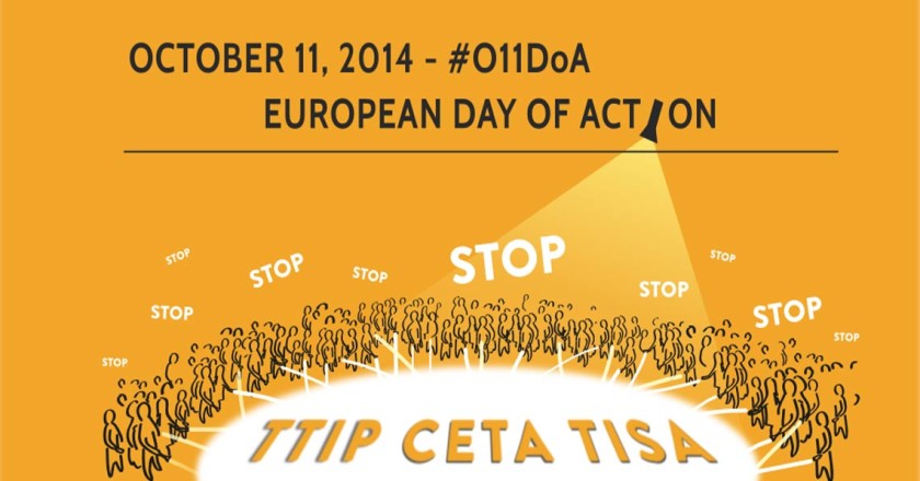 European-wide protests against TTIP, CETA and TISA on October 11, 2014
