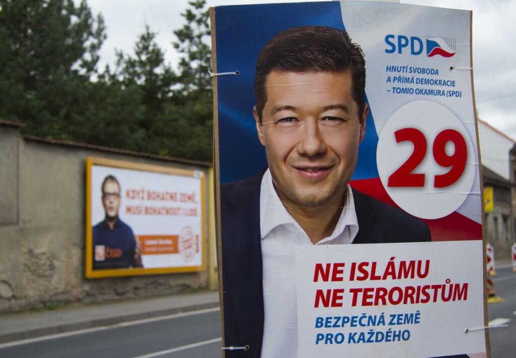 Nationalist and anti-Islam scaremongerer Tomio Okamura is running an intense campaign in Kladno.